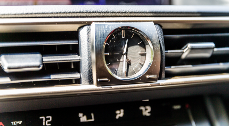 It’s a Lexus, therefore, there is a clock.
